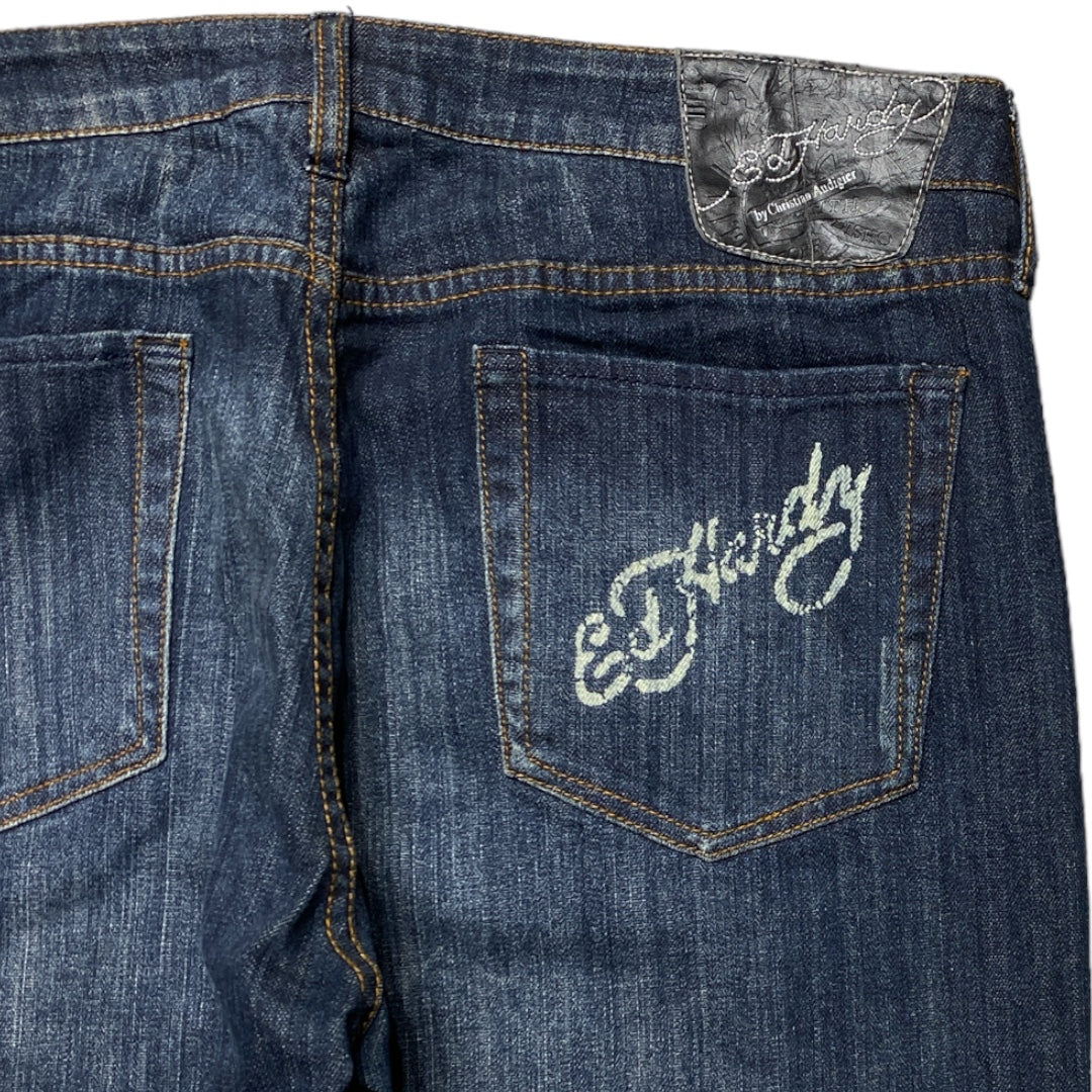 ED LOVE K*LLS SLOWLY SWAROVSKI JEANS [36-32]