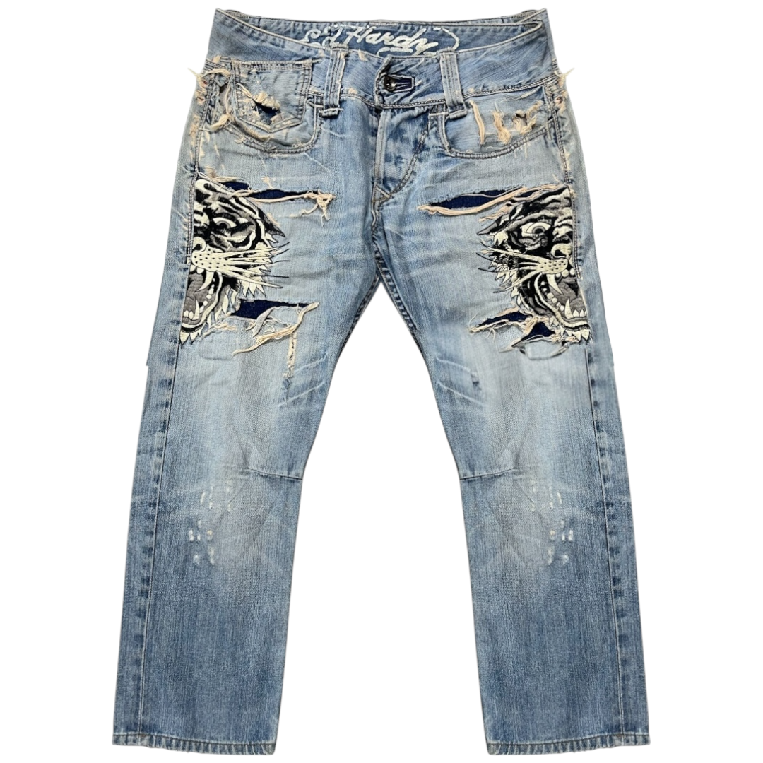 ED TIGER EMBROIDERED JEANS [38-34]