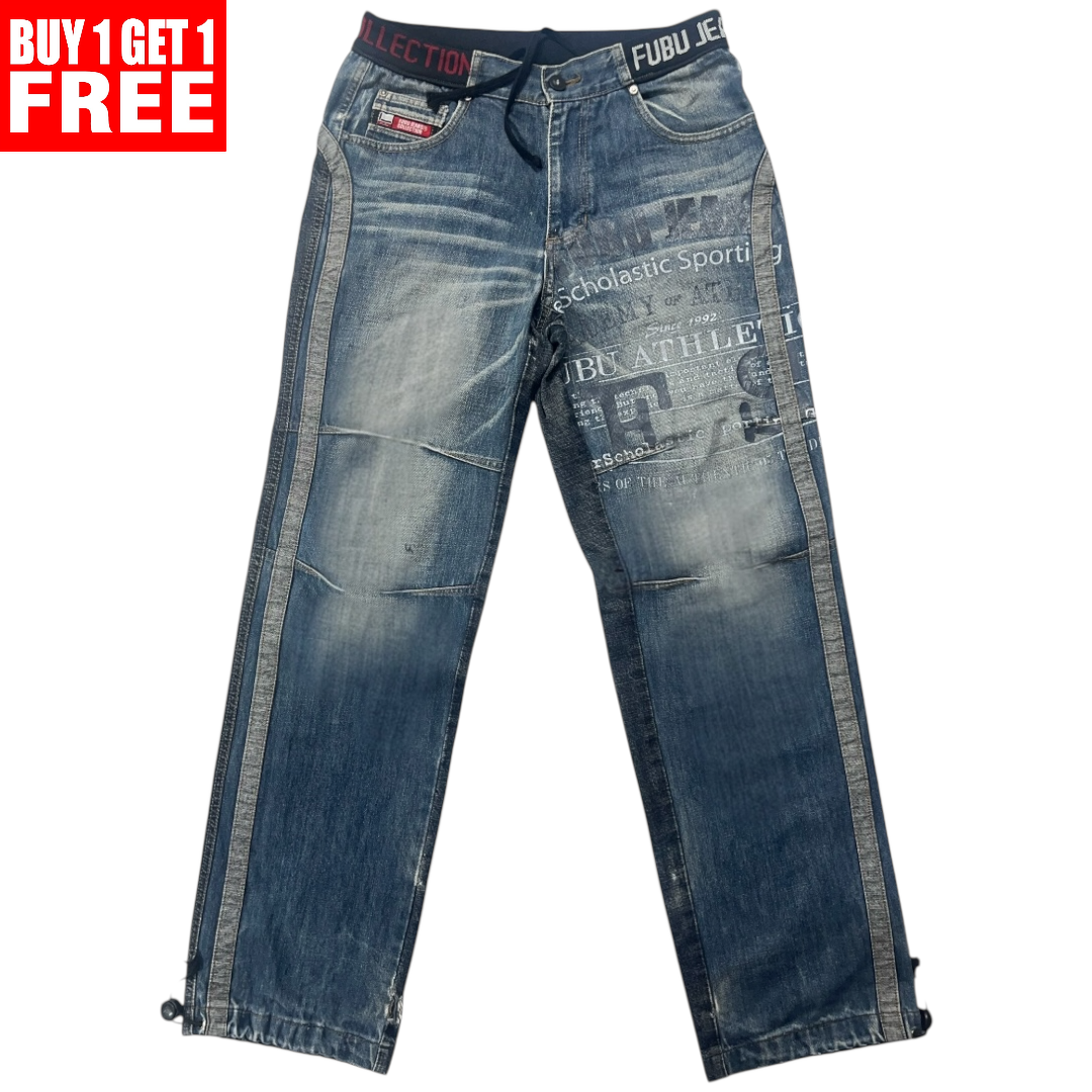 FUBU LIGHT WASH JEANS [30-28]