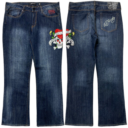 ED LOVE K*LLS SLOWLY SWAROVSKI JEANS [36-32]