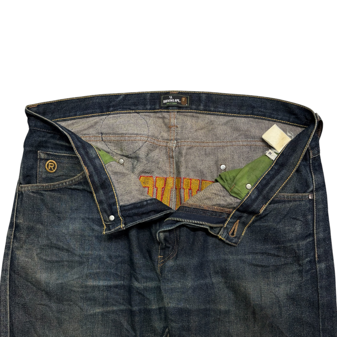 BAPE SELVEDGE SPELLOUT JEANS [38-34]