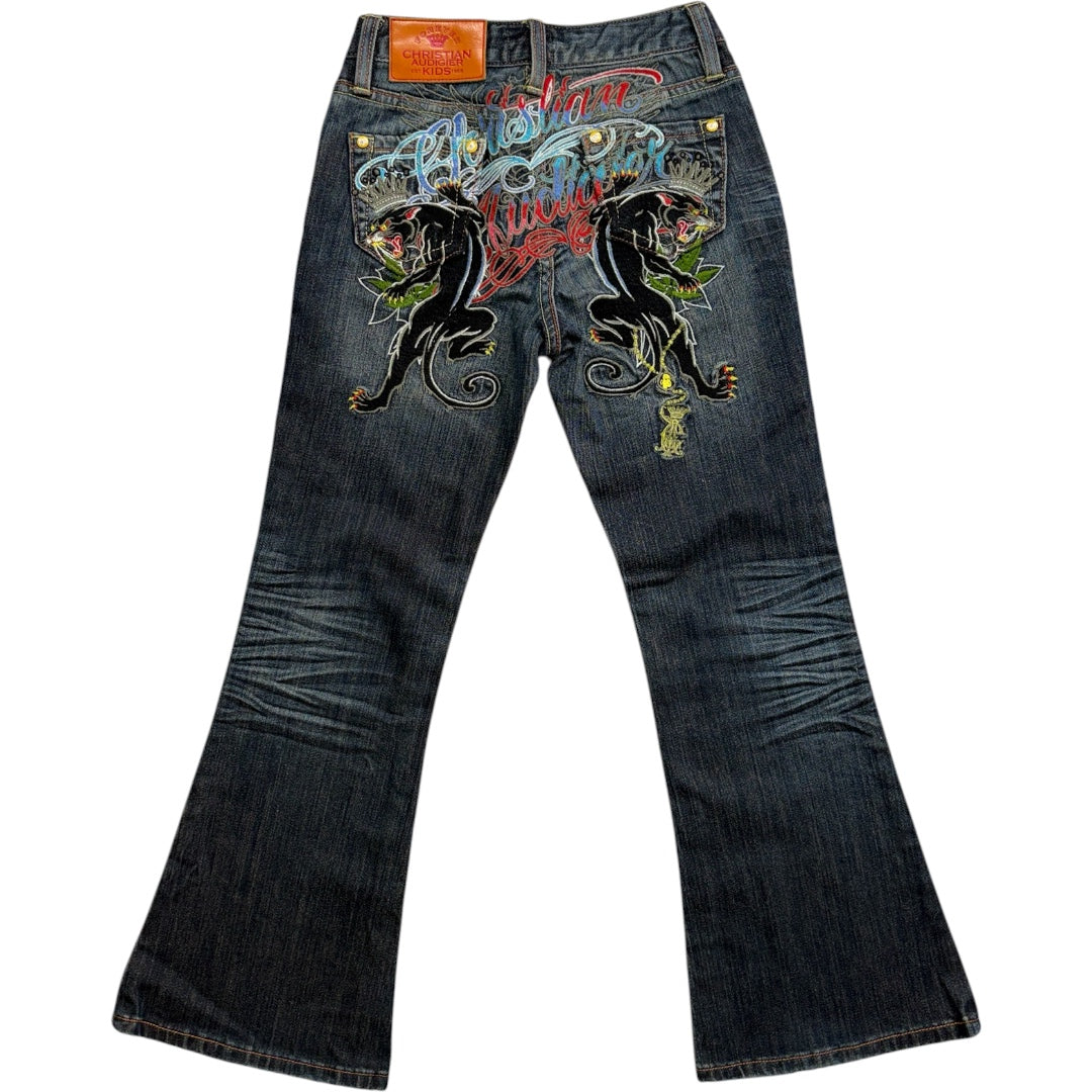 AUDIGER SPELL-OUT KIDS EMBROIDERED JEANS [KIDS]