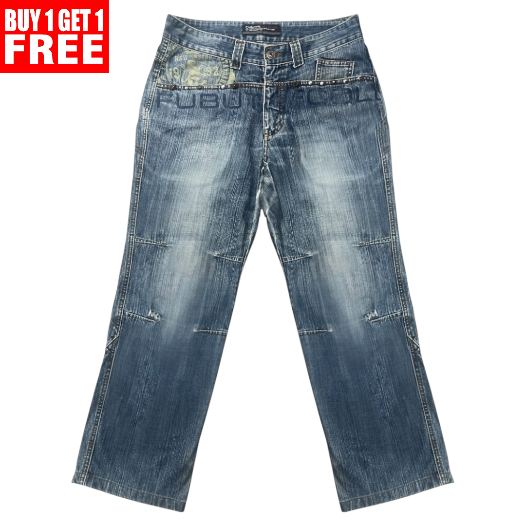 FUBU STUDDED JEANS [30-28]