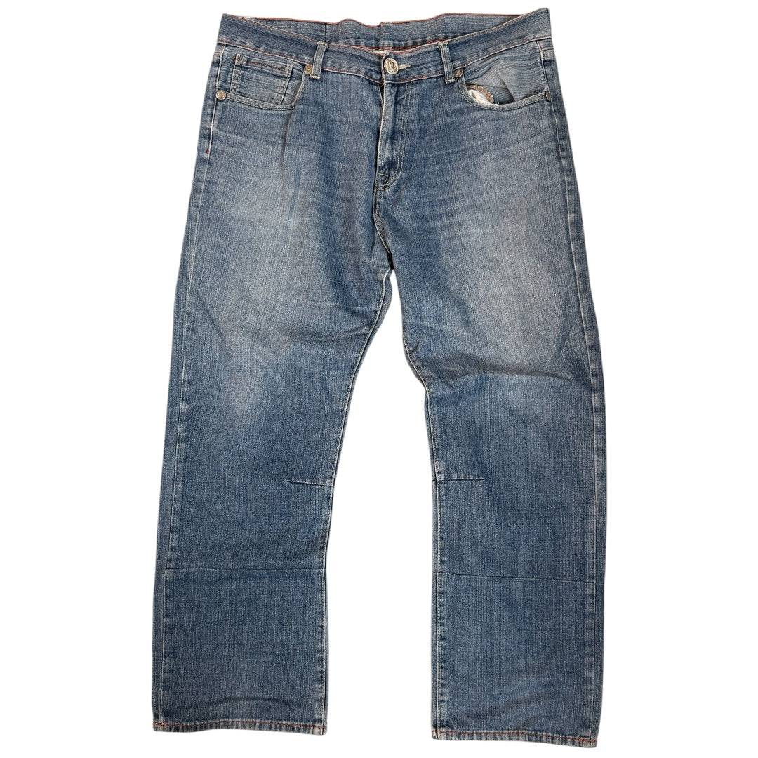 ED DARK WASH EMBROIDERED JEANS [38-34]