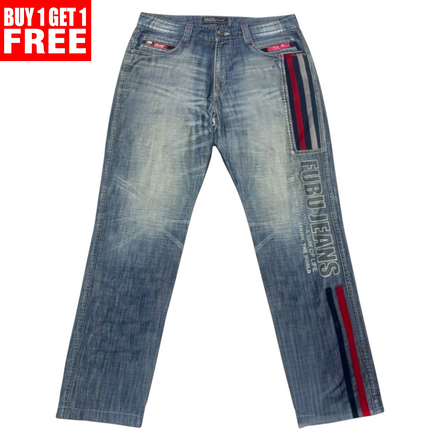 FUBU LIGHT WASH JEANS [32-30]