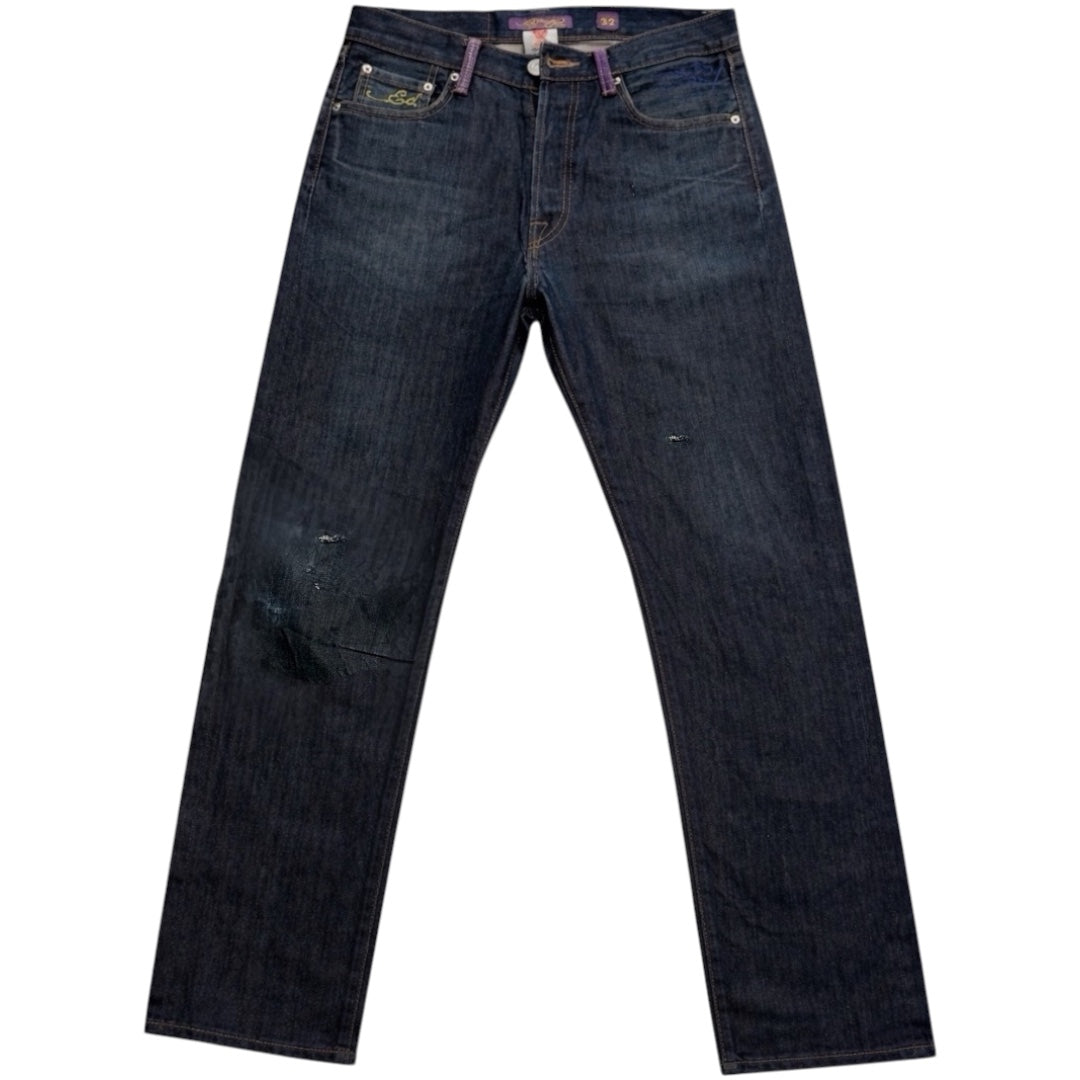 ED INDIGO SEQUIN EMBROIDERED JEANS [32-28]