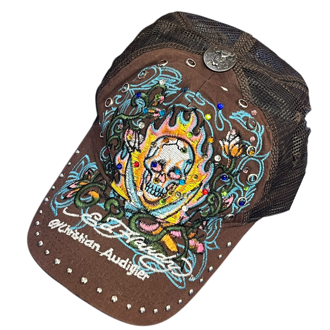 ED SKULL BROWN CAP