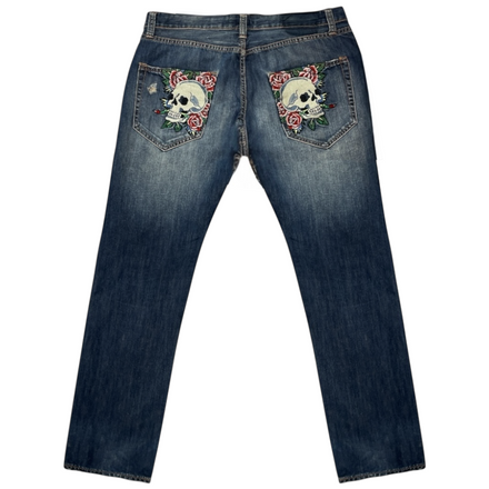 ED LOVE K*LLS SLOWLY EMBROIDERED JEANS (38-34)