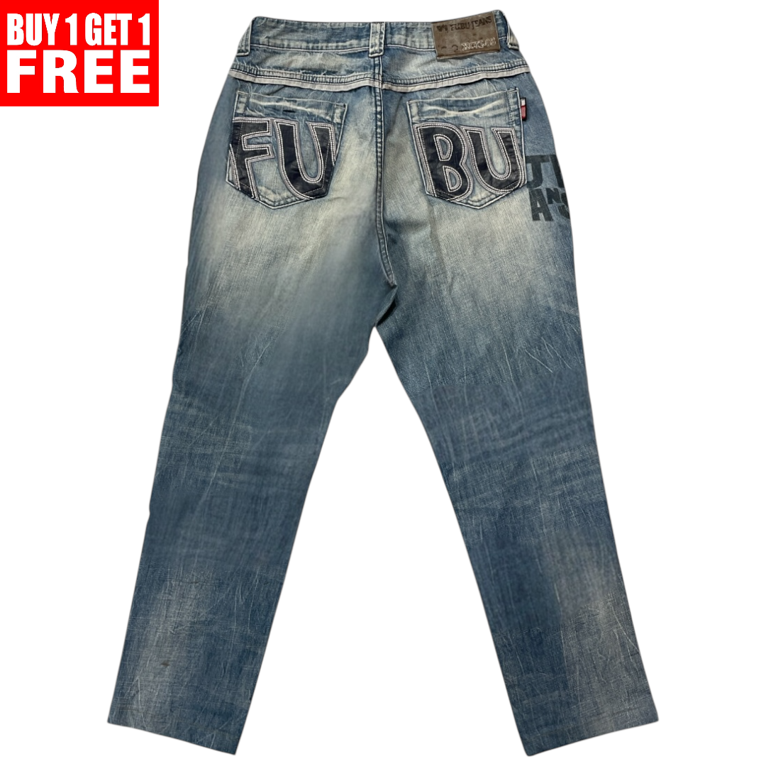 FUBU SPELLOUT JEANS [30-28]