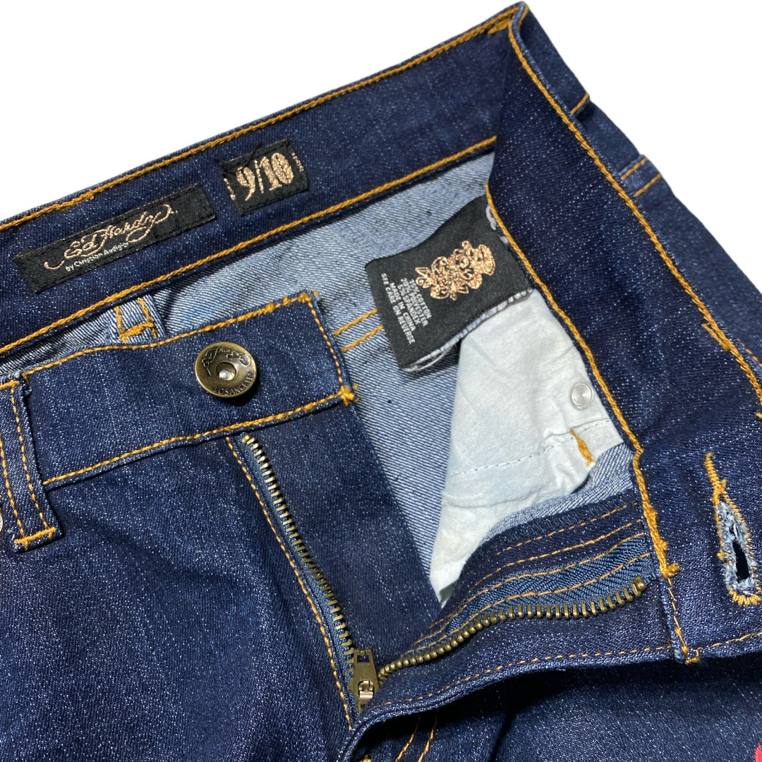 ED FRONT SPELL OUT EMBROIDERED JEANS [30-26]