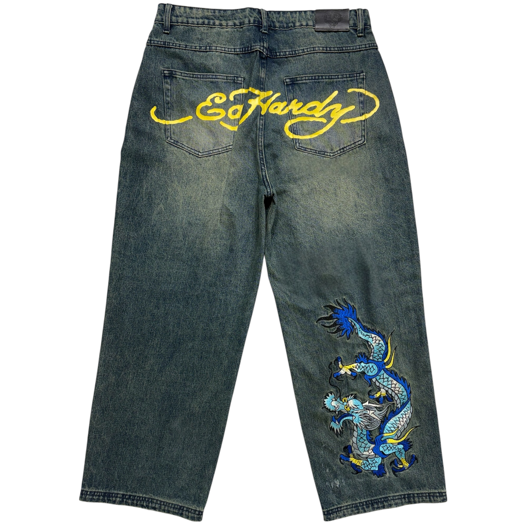 AUDIGER SKULL DARK WASH EMBROIDERED JEANS [38-34] (Copy 2)