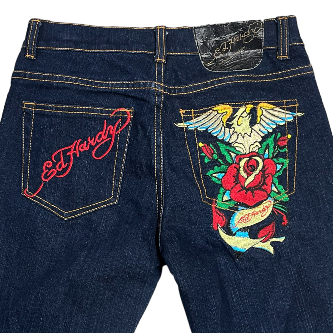 ED FRONT SPELL OUT EMBROIDERED JEANS [30-26]