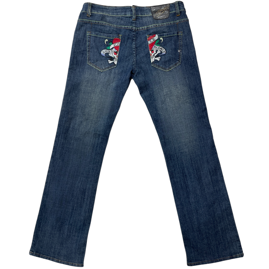 ED LOVE K*LLS EMBROIDERED JEANS (36-32)