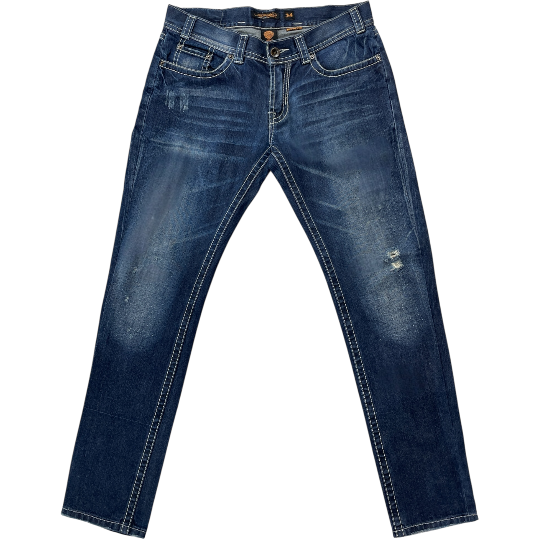 ED LOVE K*LLS SLOWLY EMBROIDERED JEANS (32)