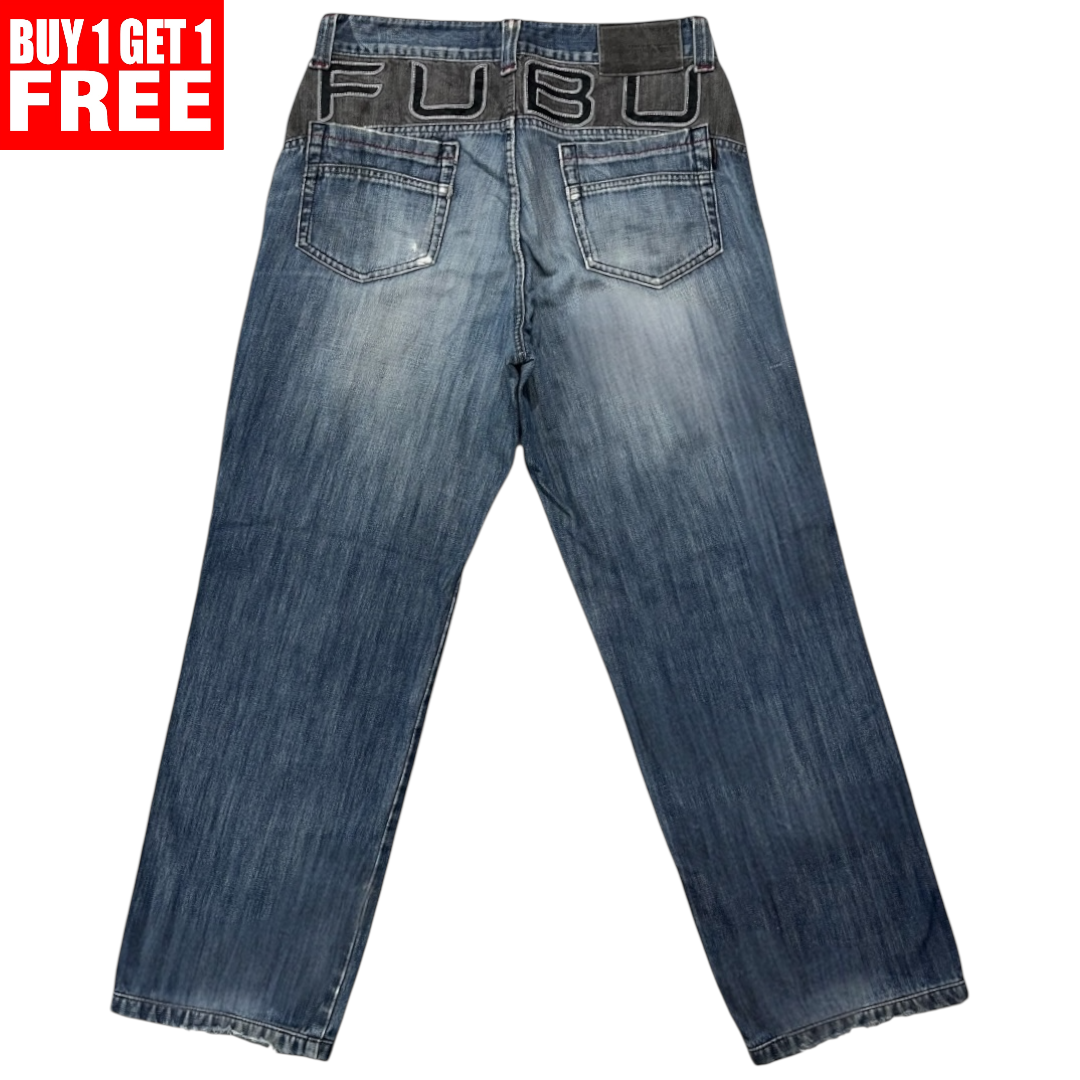 FUBU SPELLOUT JEANS [34-30]
