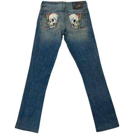 ED LOVE K*LLS SLOWLY EMBROIDERED JEANS (28-26)