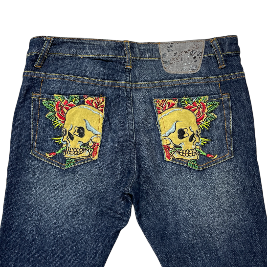 ED LOVE K*LLS SLOWLY EMBROIDERED JEANS (34-30)