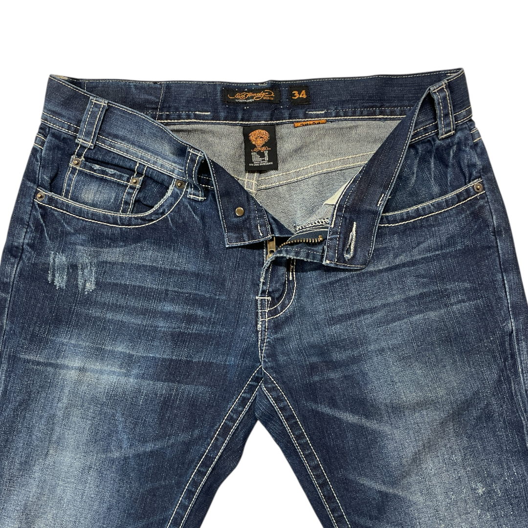 ED LOVE K*LLS SLOWLY EMBROIDERED JEANS (32)