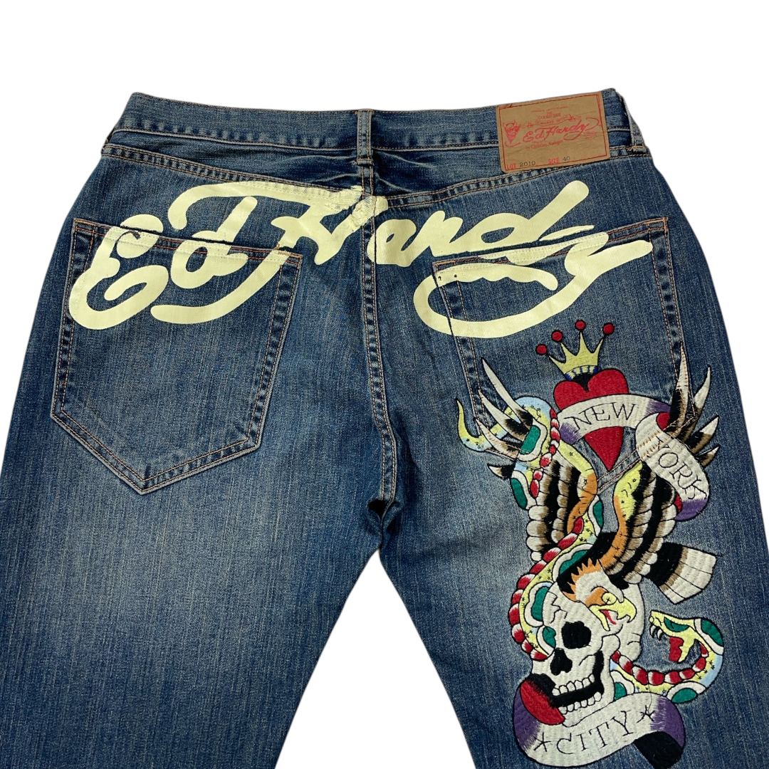 ED NEW YORK CITY SPELLOUT  JEANS [38-34]