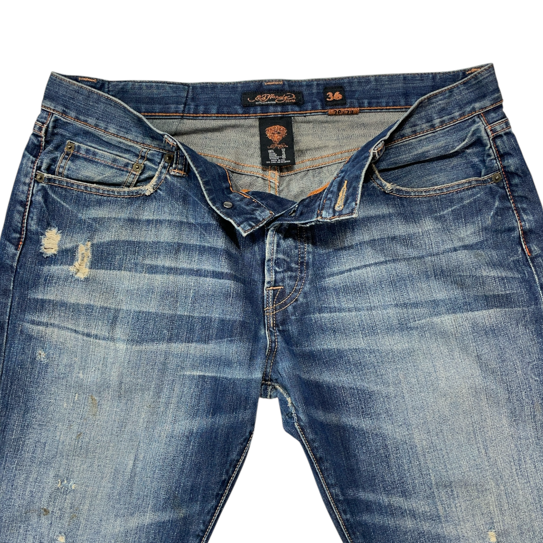 ED LOVE K*LLS SLOWLY EMBROIDERED JEANS (38-34)