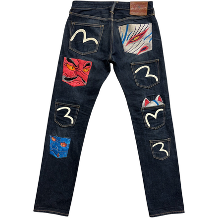 ED EMBROIDERED FRONT SPELLOUT JEANS [29-28] (Copy 4)