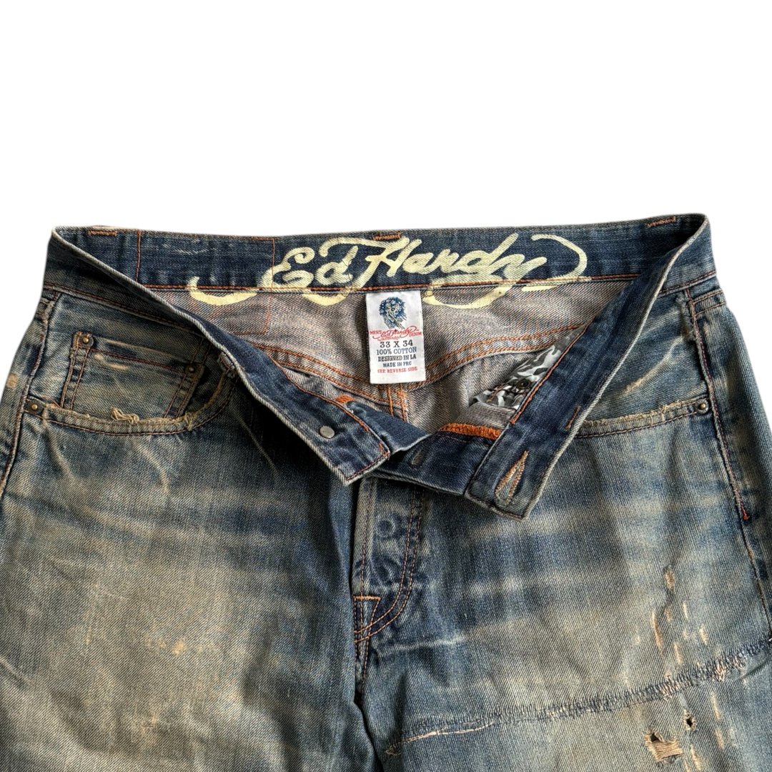 ED DRAGON EMBROIDERED JEANS [34-30]