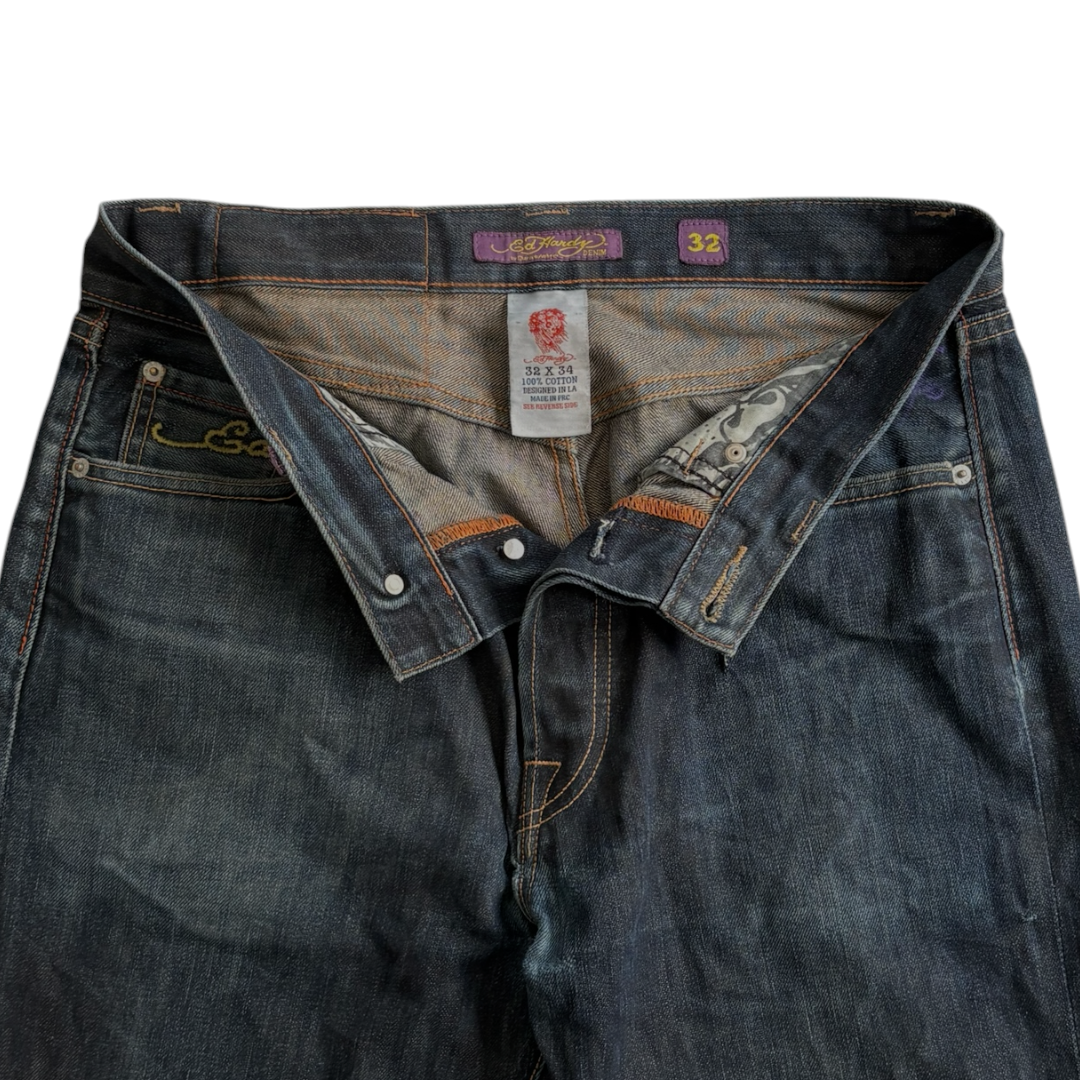 ED INDIGO SEQUIN EMBROIDERED JEANS [32-28]