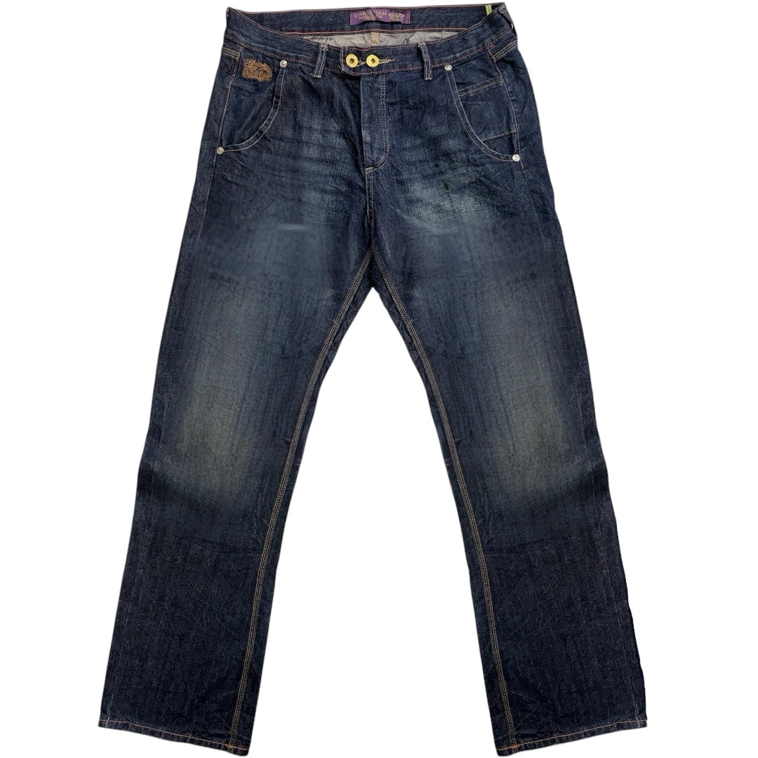 AUDIGER SKULL DARK WASH EMBROIDERED JEANS [38-34]