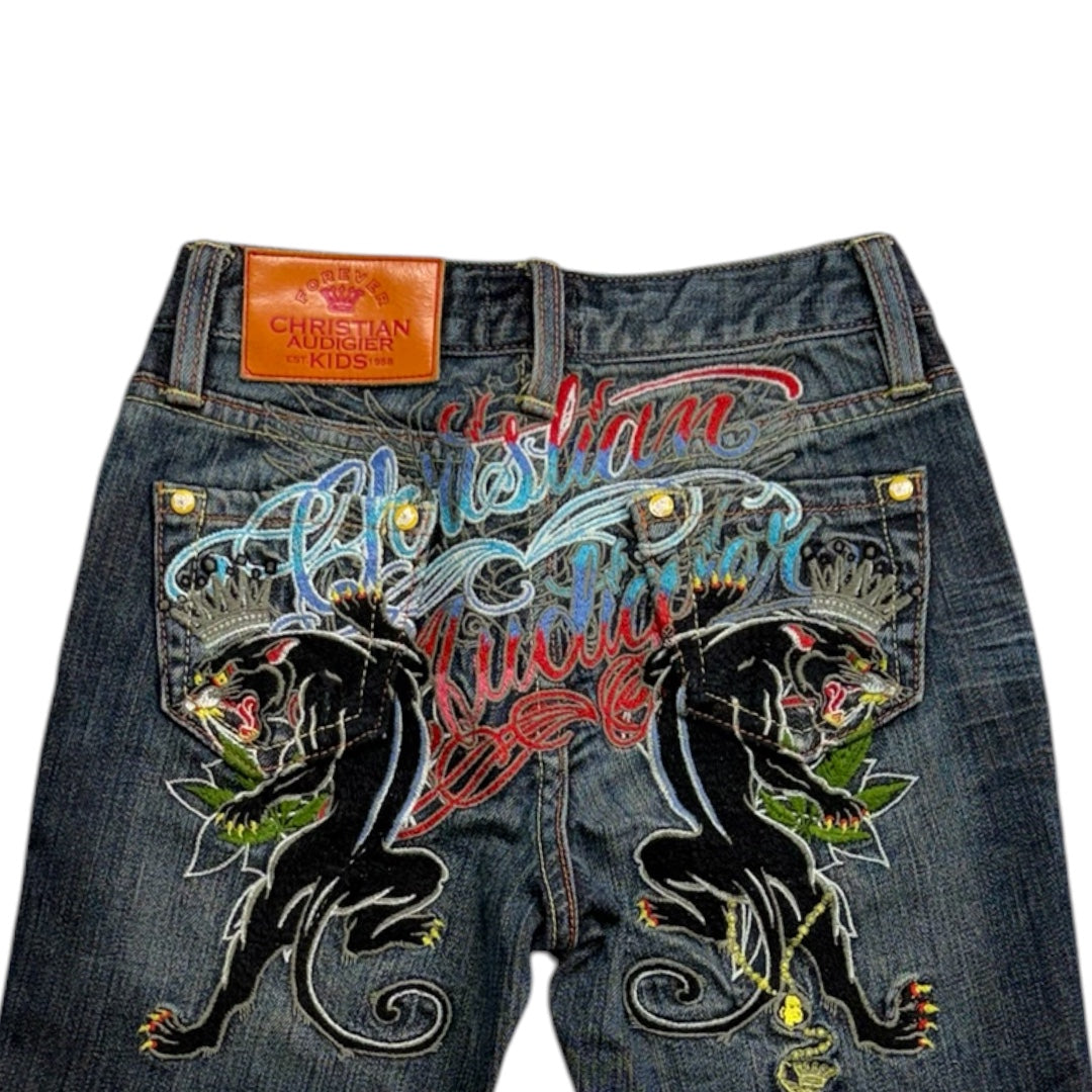 AUDIGER SPELL-OUT KIDS EMBROIDERED JEANS [KIDS]