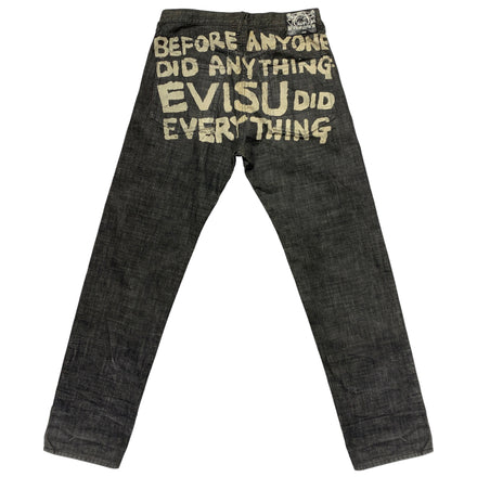 EVI*U DARK WASHED SPELLOUT DENIM [34-30]